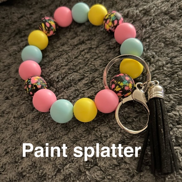 Hand Crafted Beaded Keychain Bracelets - Pink, Blue, Purple, Gold - Picture 7 of 16